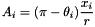 \[ A_i = (\pi-\theta_i)\frac{x_i}{r} \]