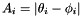 \[ A_i = \left |\theta_i - \phi_i \right | \]