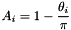 \[ A_i = 1 - \frac{\theta_i}{\pi} \]