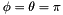 $\phi=\theta=\pi$
