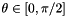 $\theta \in [0, \pi/2]$