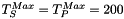 $T_S^{Max} = T_P^{Max} = 200$