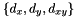 $\left\lbrace d_x, d_y, d_{xy} \right\rbrace$