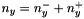 $n_{y}=n^{-}_{y}+n^{+}_{y}$