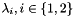 $\lambda_i, i \in \left\{1, 2\right\}$