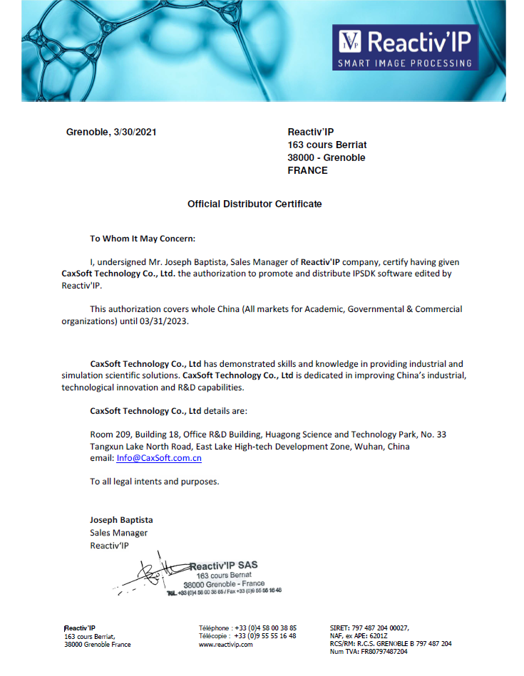 Caxsoft reseller Caxsoft agreement