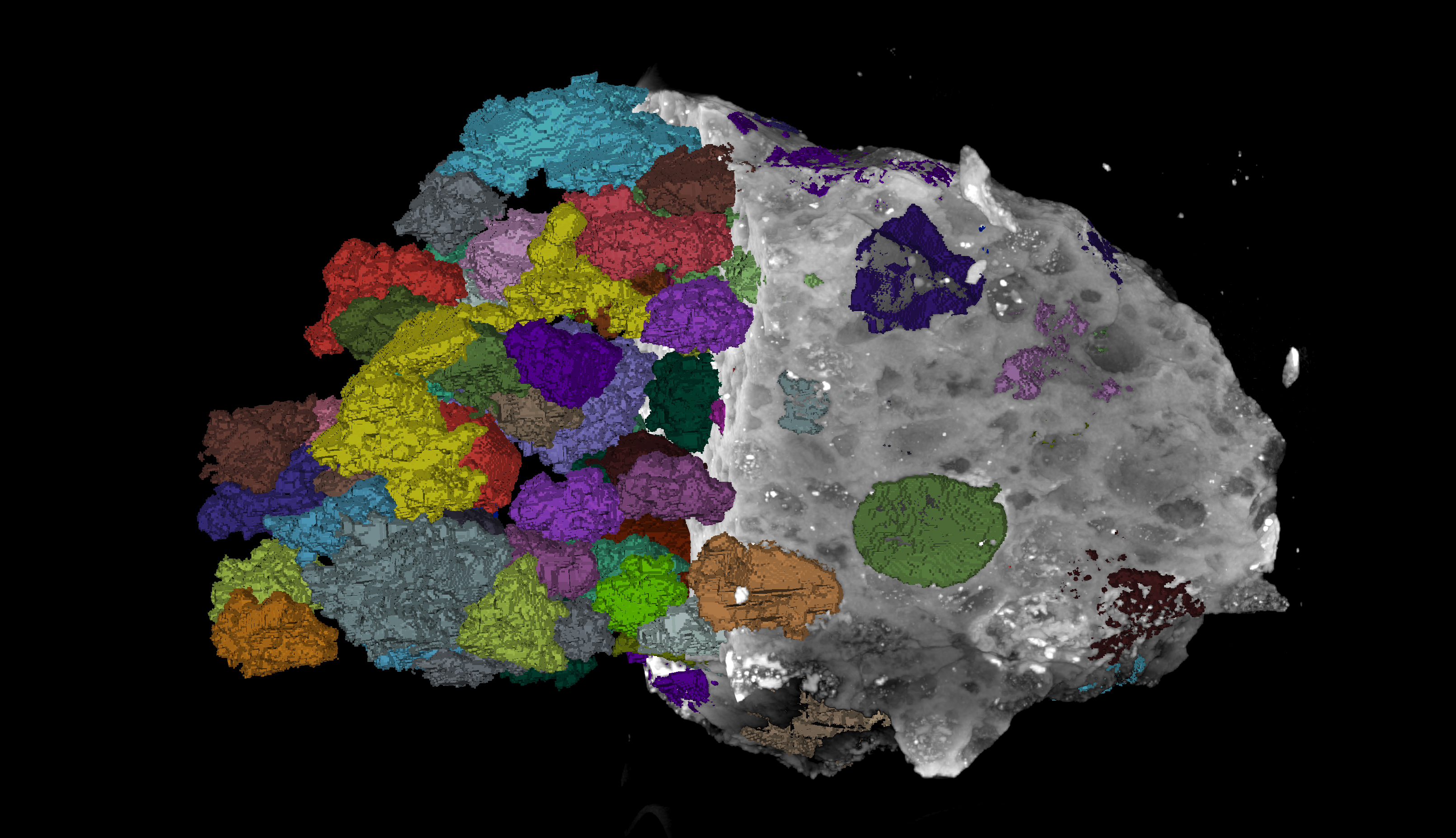 Meteorite analysis Segmentation and grain measurement - Reactiv IP